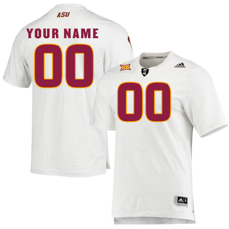 Custom Arizona State Sun Devils Name And Number Football Jersey-White